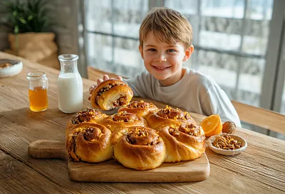 Воздушные булочки с ореховой начинкой и ароматом апельсина: из доступных ингредиентов