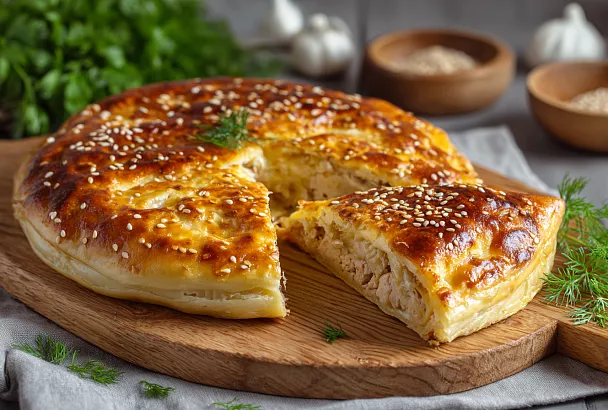 Курник — сочный пирог с курицей и жареным луком, простой и невероятно вкусный