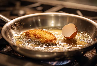 Куриная грудка с секретом бабушки и паста в сливочно-томатном соусе