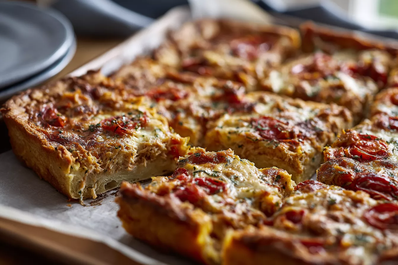 Пирог с тунцом на жидком тесте: проще пиццы и на удивление сытно