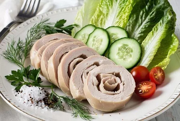 Куриный рулет в рукаве на бутерброды детям вместо колбасы. Хорош и в горячем, и в холодном виде