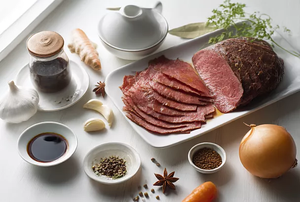 Маринованная говядина к празднику: сочная, ароматная и режется как деликатес