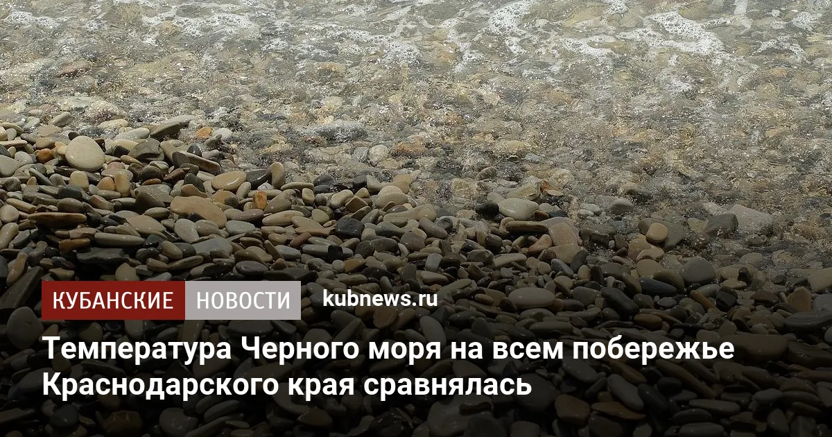 Температура Черного моря на всем побережье Краснодарского края сравнялась
