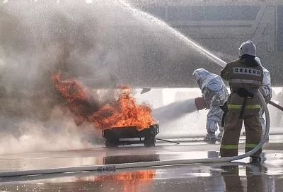 В аэропорту Краснодара потушили условно загоревшийся самолет