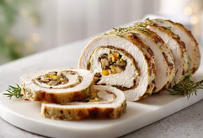Готовлю мраморный мясной рулет с курицей и грибами: на праздничном столе его разрезали и ахнули от красоты