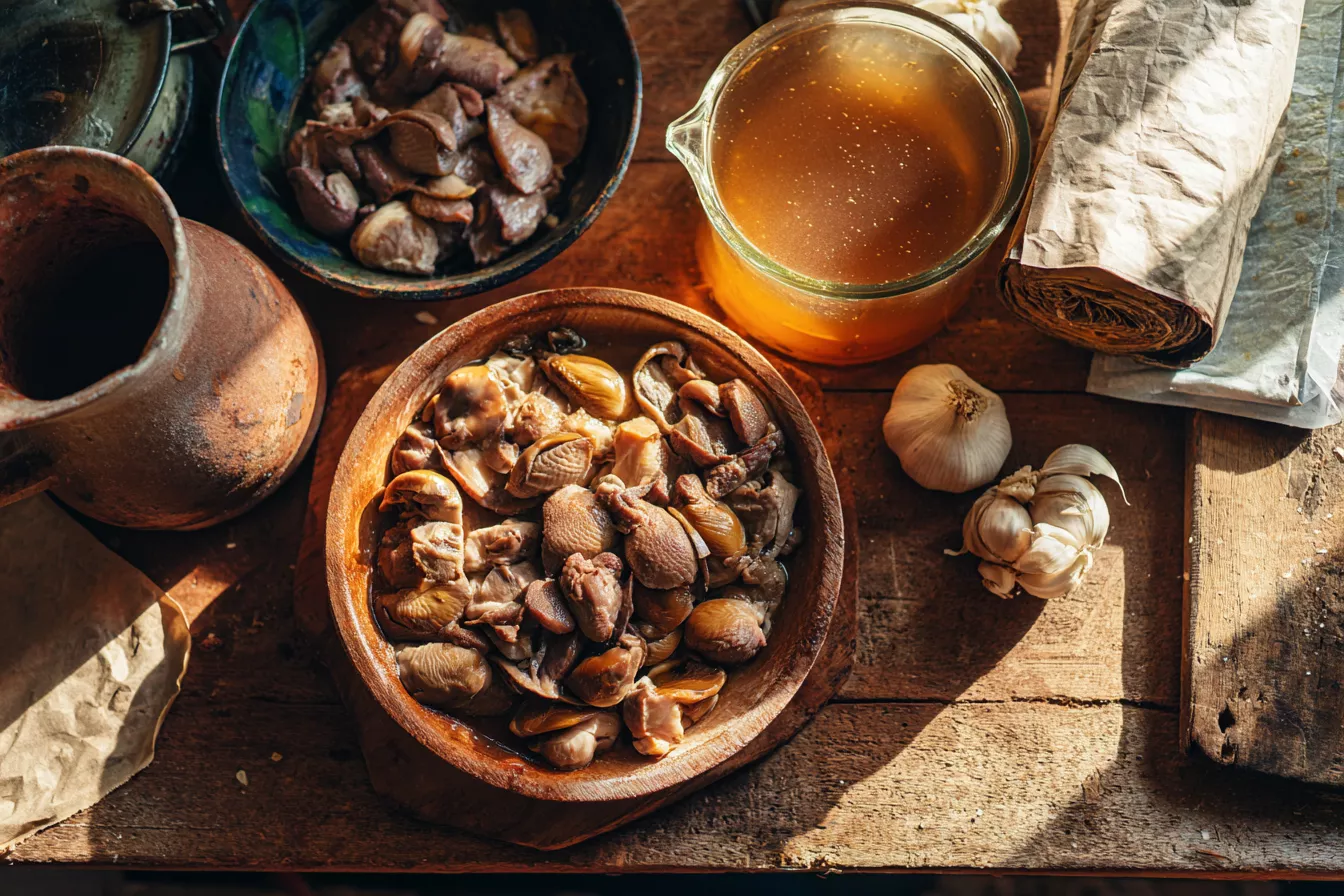 Бюджетный сальтисон из куриных желудков