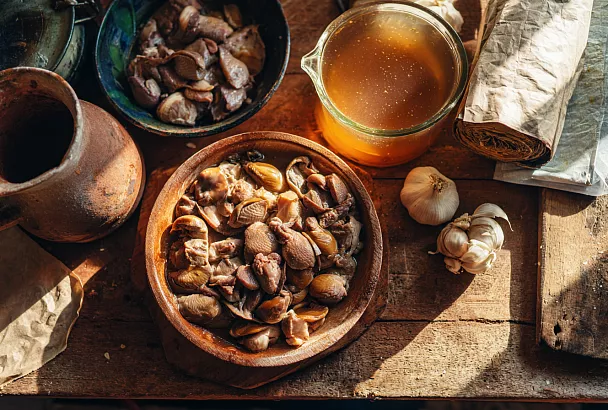 Бюджетный сальтисон из куриных желудков