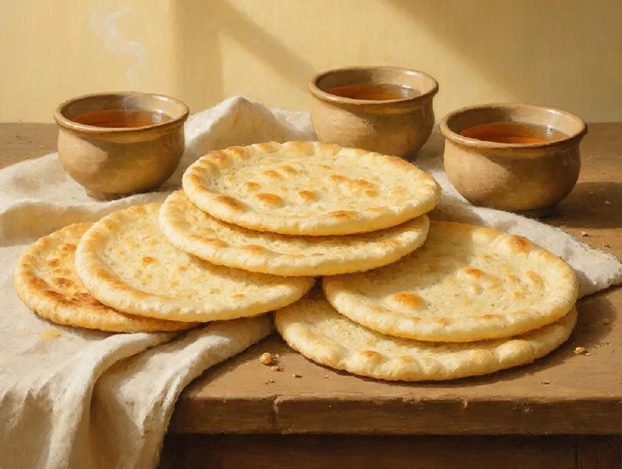 Беру муку, воду и соль, смешала и через 10 минут хлебные лепешки готовы. Подойдут и для закусок, и вместо хлеба