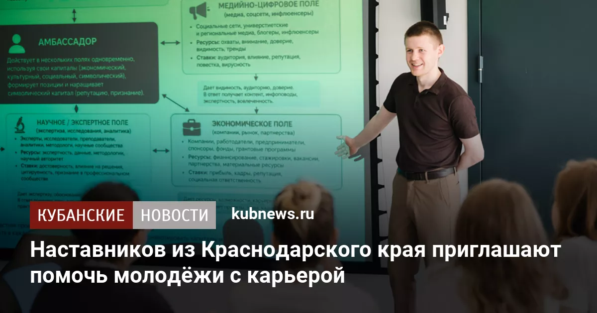Наставников из Краснодарского края приглашают помочь молодёжи с карьерой