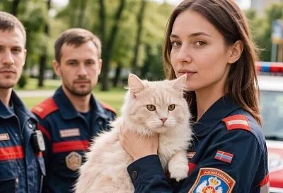 Четыре дня в ловушке: в Петербурге спасли кота Кузю, провалившегося в вентиляционную шахту
