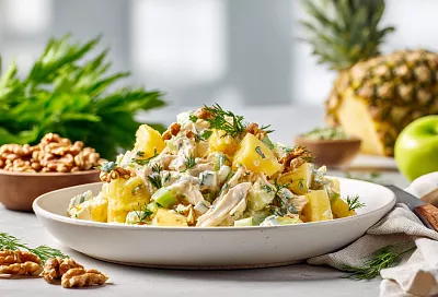 Салат с курицей и ананасом за 15 минут: взрыв вкуса на вашем столе