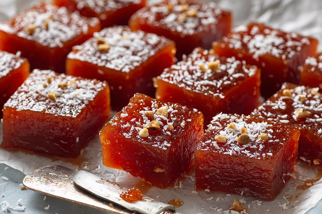 Айвовая джезерие без крахмала: тягучая восточная пастила с фундуком