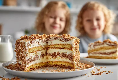 Мраморный торт на кефире: мягкий, сочный и очень бюджетный