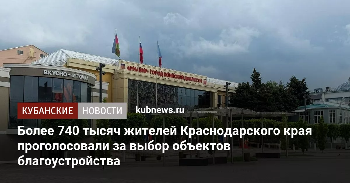 Более 740 тысяч жителей Краснодарского края проголосовали за выбор объектов благоустройства
