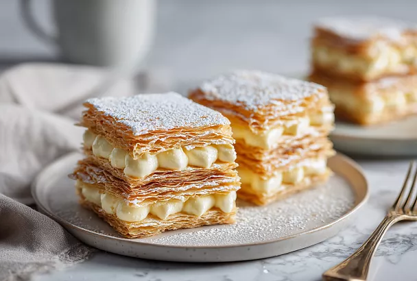 Мини-Наполеон из магазинного теста: быстро, вкусно и без хлопот