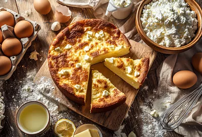 Творожный кекс-запеканка: сочный, рыхлый, без взбивания