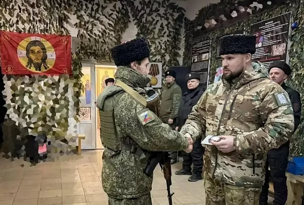 Александр Агибалов в зоне СВО посетил расположение добровольческих отрядов БАРС Кубанского казачьего войска