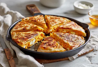 Ленивый тыквенный пирог в лаваше – вкуснее пиццы, готовится за 15 минут на сковороде