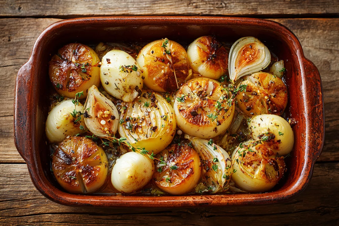 Запечённый лук с чесноком: удивительно вкусный рецепт