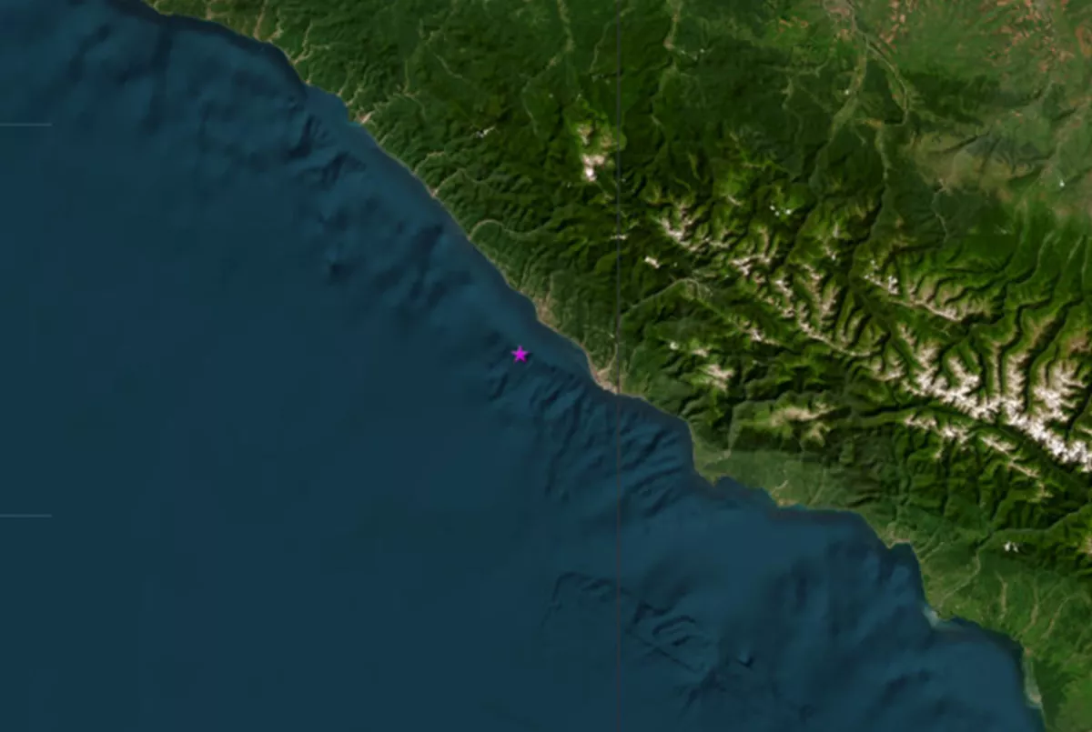 Землетрясение произошло в акватории Черного моря у берегов Сочи