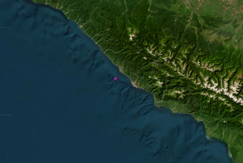 Землетрясение произошло в акватории Черного моря у берегов Сочи