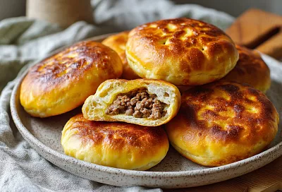 Беляши на картофельном отваре стали пышнее и сочнее: замесила тесто на бульоне, и фарш не вытекает при жарке