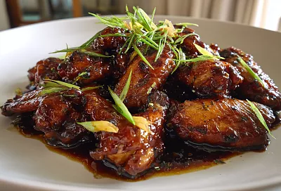 Крылышки по-японски в сладко-солёной глазури