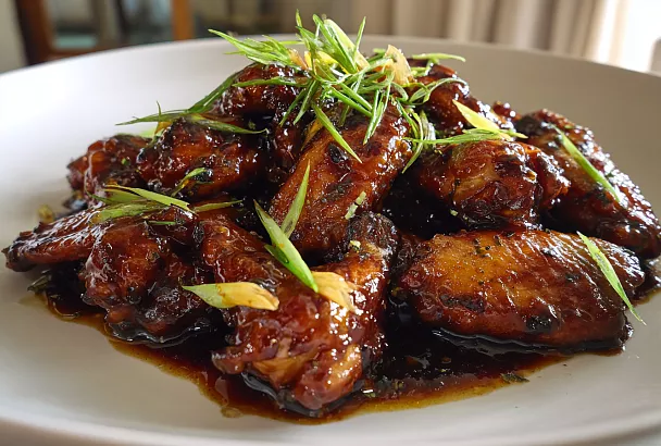 Крылышки по-японски в сладко-солёной глазури