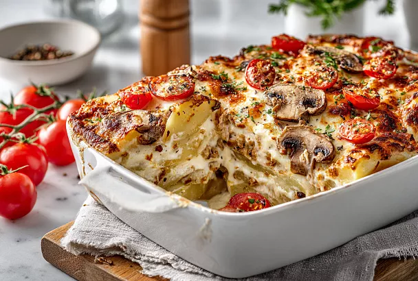 Курица с картошкой «Праздничная бомба»: просто нарезаем, заливаем сливками — через час на столе шедевр, который сметают за 5 минут