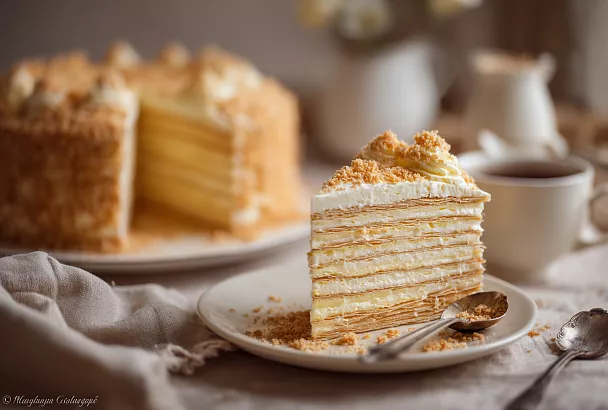 Ленивый Наполеон без духовки и миксера – нежнее нежного, готов за 20 минут и улетает за 5