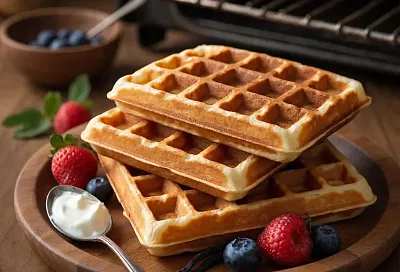 Творожные вафли на завтрак: румяные, нежные, с золотистой корочкой