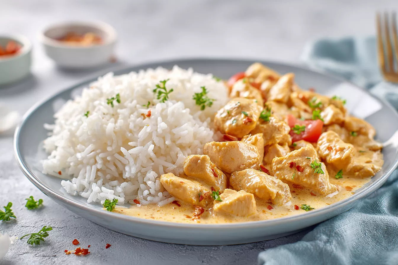 Рис рассыпчатый без хлопот и сочная курица в сливочном соусе: ужин за 30 минут
