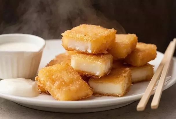 “Жареное молоко”: китайский хрустящий десерт с нежной начинкой. Обжариваем за 3 минуты!