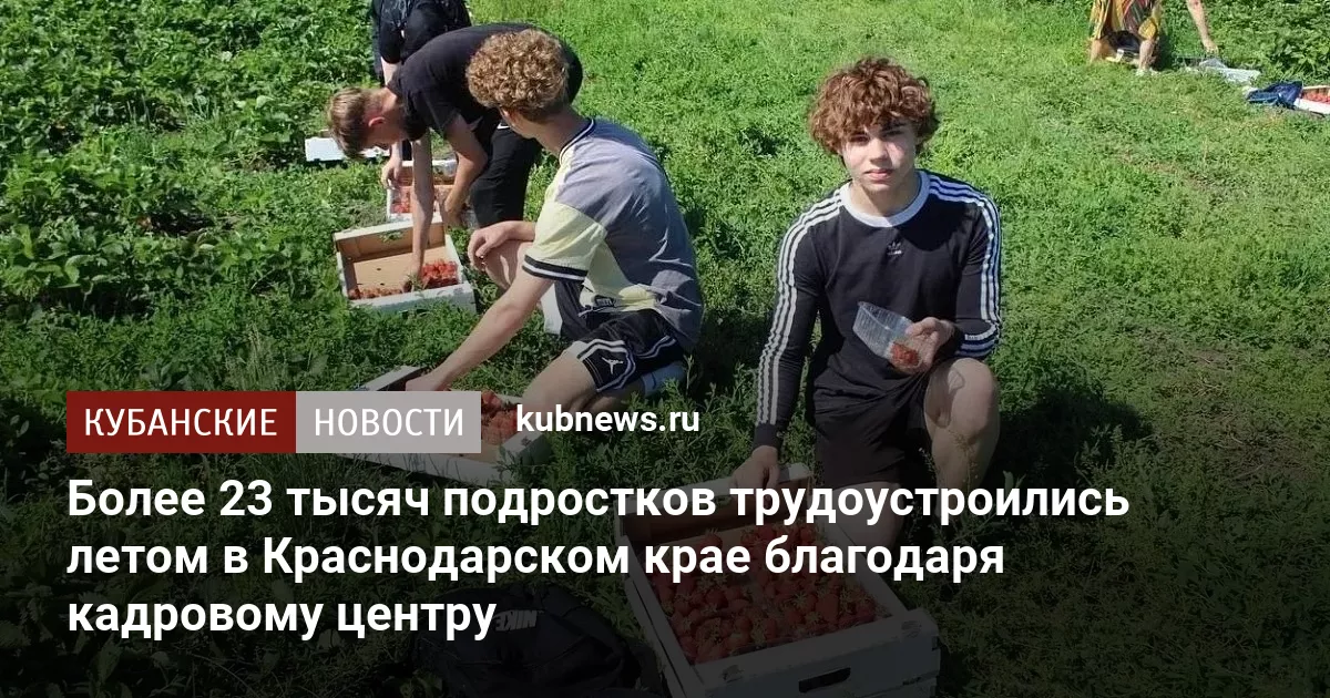 Более 23 тысяч подростков трудоустроились летом в Краснодарском крае благодаря кадровому центру