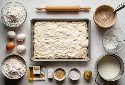 Заливной пирог с курицей и грибами на кефире