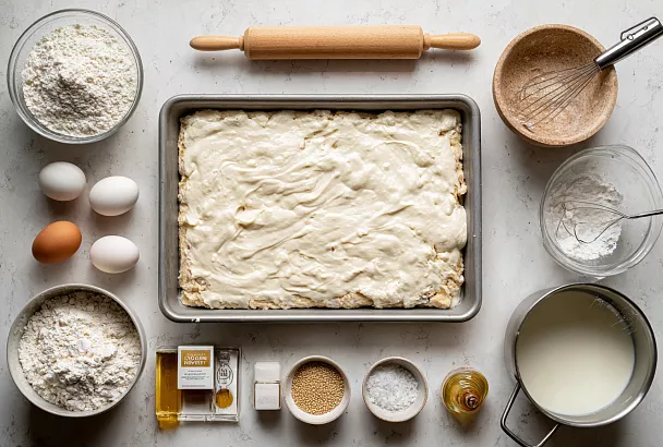 Заливной пирог с курицей и грибами на кефире