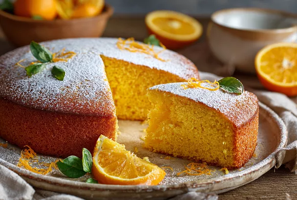 Нежный апельсиновый бисквит с хрустящей корочкой: воздушный как пух, с безумным ароматом – торт за 60 минут!