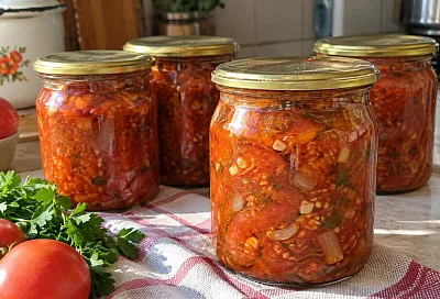 Тушим баклажаны в томатах с перцем и чесноком: овощи выходят мягкими и ароматными