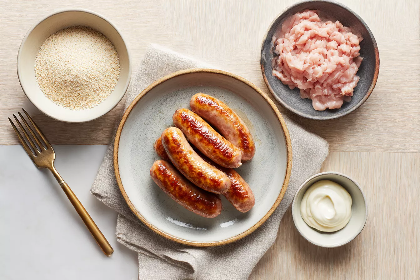 Фарш из сухой куриной грудки смешиваю с манкой и сметаной — домашняя колбаска выходит сочной и нежной!