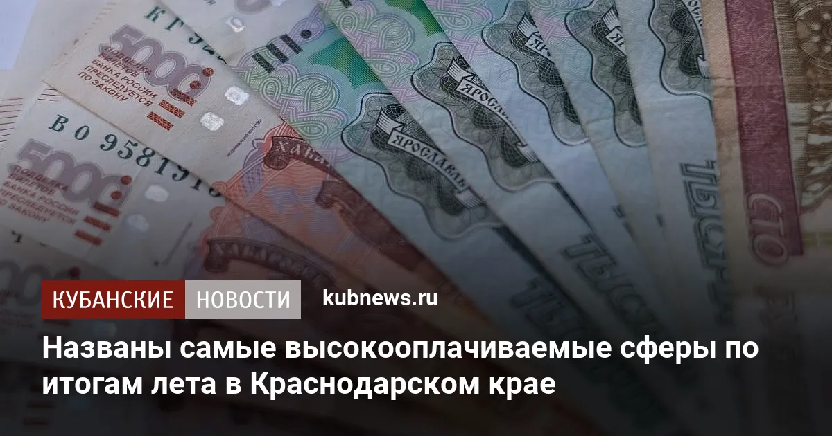 Названы самые высокооплачиваемые сферы по итогам лета в Краснодарском крае