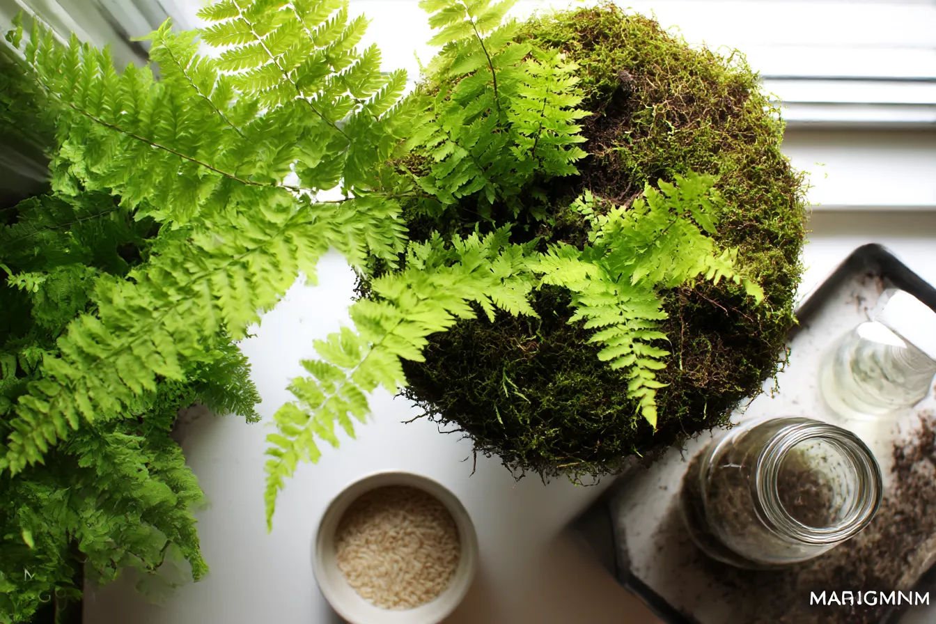 Выброшенный папоротник ожил на глазах: убрала сухие ветки, добавила мох и стала следить за влагой