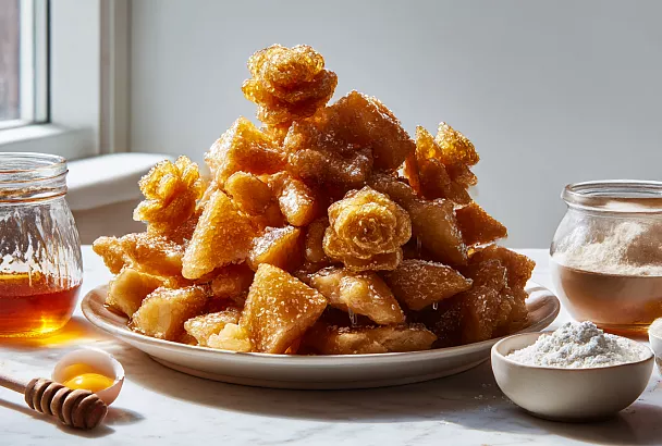 Татарский хворост в сиропе: тончайшие ромбики и цветочки, которые украсят любой стол