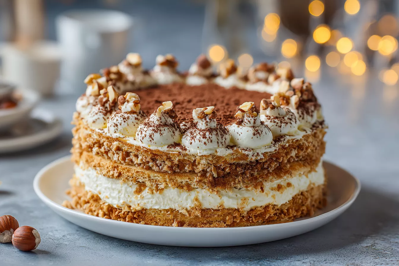 Киевский торт за 15 минут без духовки – рассыпается во рту! Сгущёнка, безе и орехи – и гости в шоке!