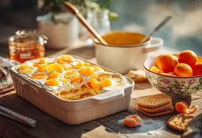 Кремовый десерт с мандаринами: быстрый и нежный
