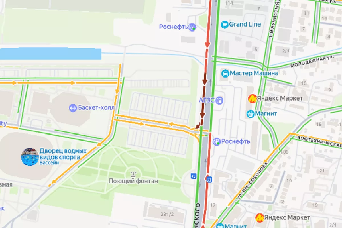 В Краснодаре из-за концерта Кадышевой в «Баскет-холле» образовалась 5-километровая пробка на ул. Дзержинского 