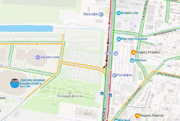 В Краснодаре из-за концерта Кадышевой в «Баскет-холле» образовалась 5-километровая пробка на ул. Дзержинского 