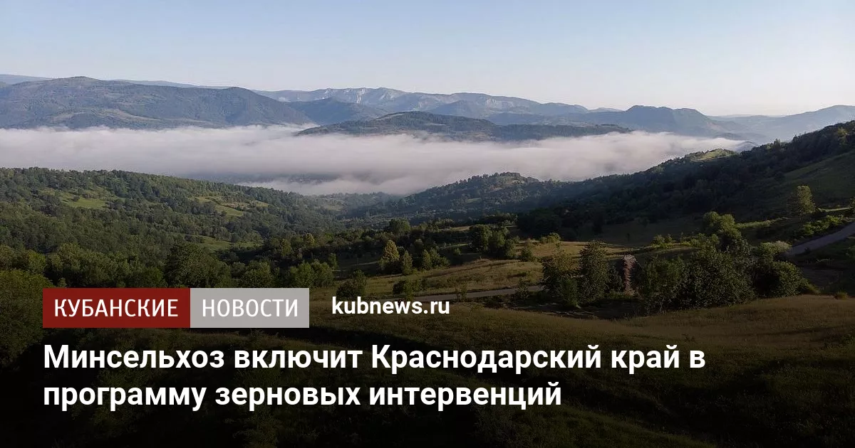 Минсельхоз включит Краснодарский край в программу зерновых интервенций