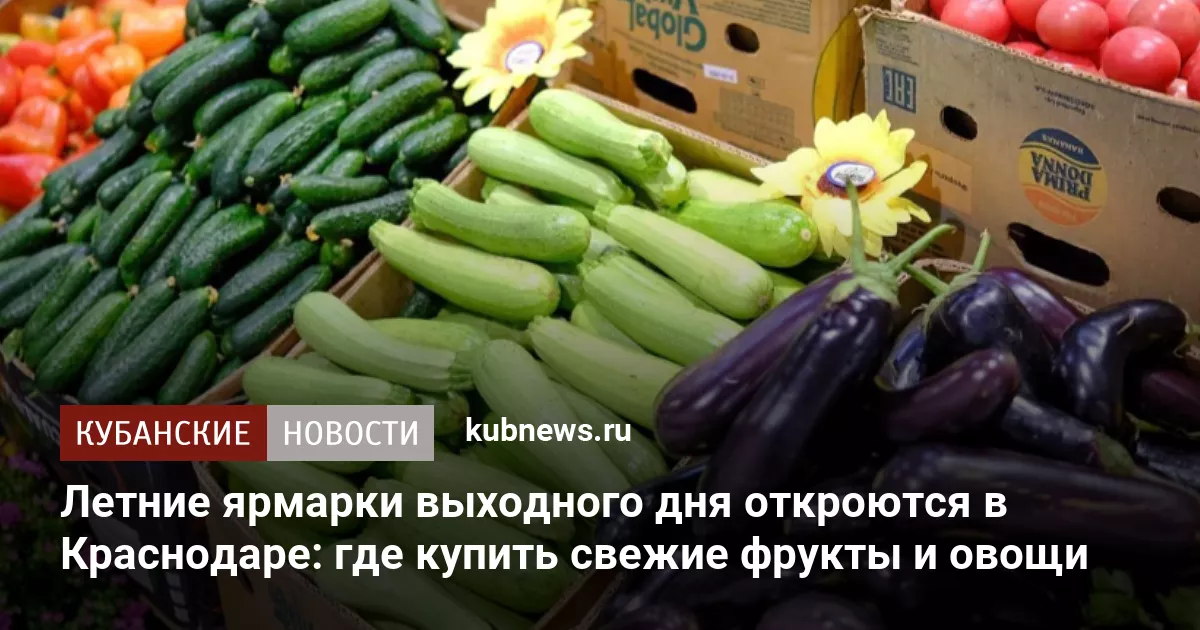 Летние ярмарки выходного дня откроются в Краснодаре: где купить свежие фрукты и овощи