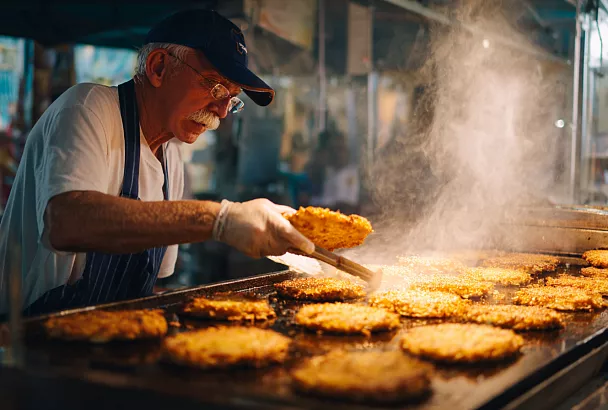 Драники «Карбонара»: рецепт с ароматной грудинкой и сливочным соусом