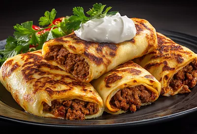 Тонкие блинчики с мясом: быстрый и простой рецепт